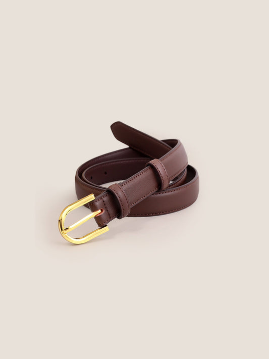Premium Cowhide Belt With Retro Electroplated Alloy Buckle