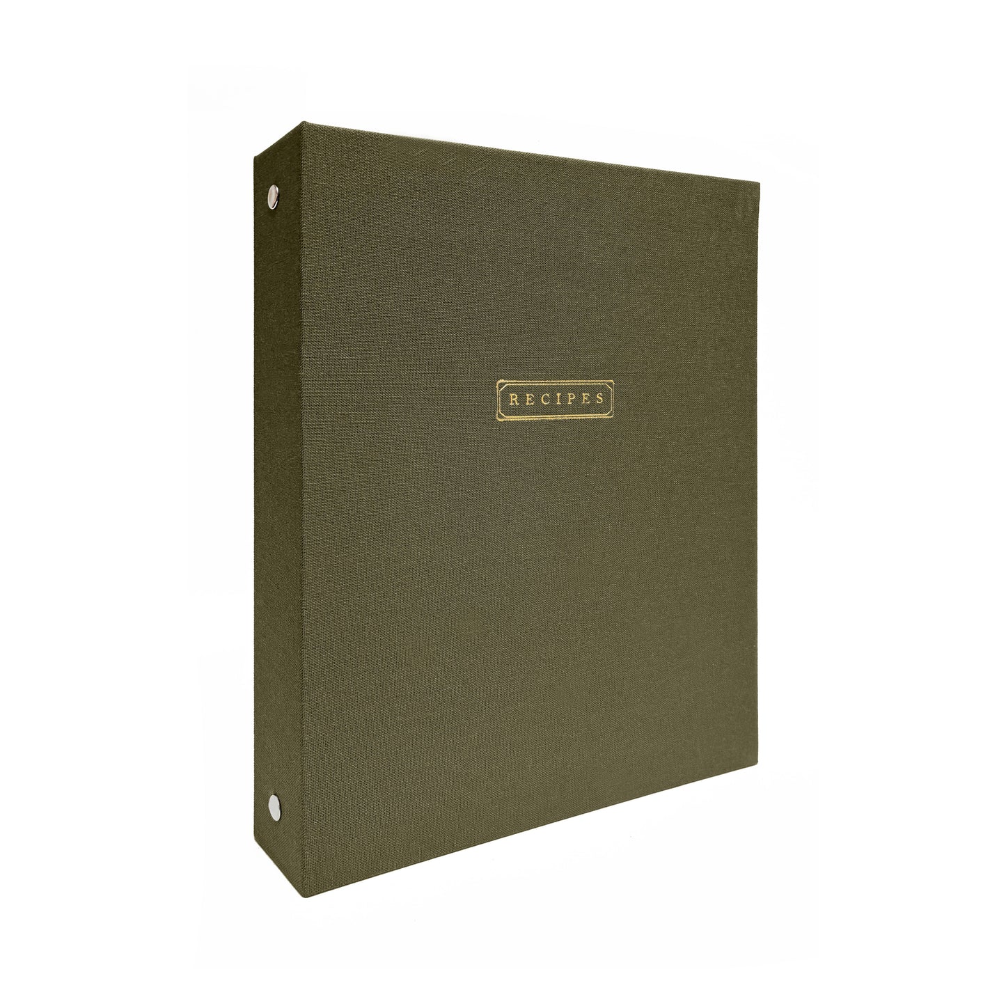Olive Green Linen Recipes Binder