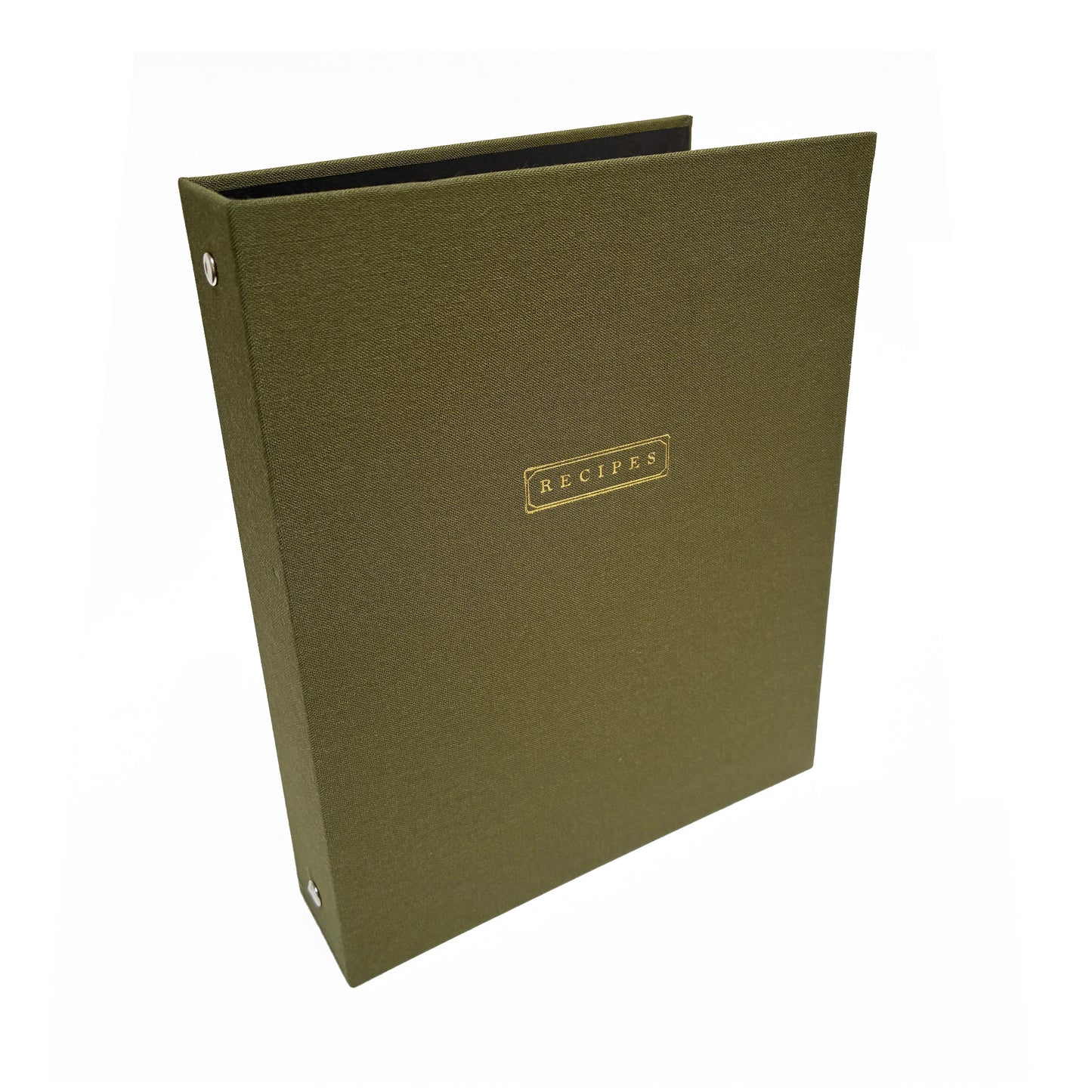 Olive Green Linen Recipes Binder