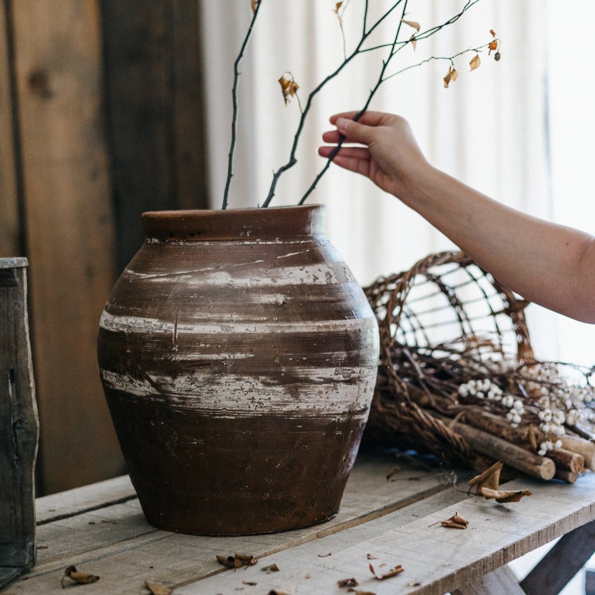Restoration Brown Clay Pot