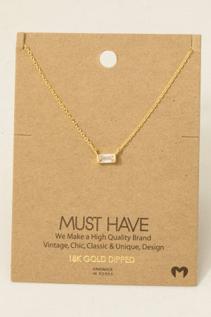 Mini Stud Rhinestone Pendant Necklace