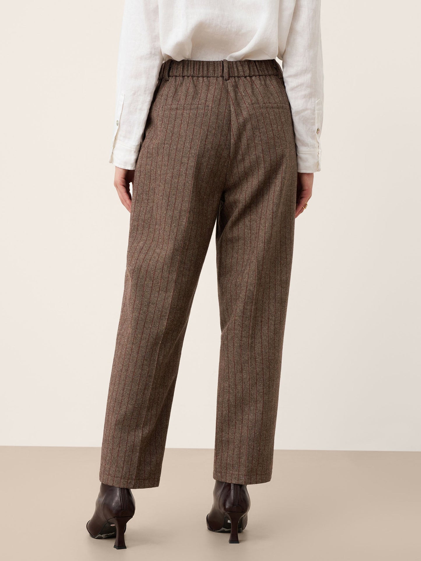 Wool Striped Tapered Tailored Trousers CASSIOPEIA