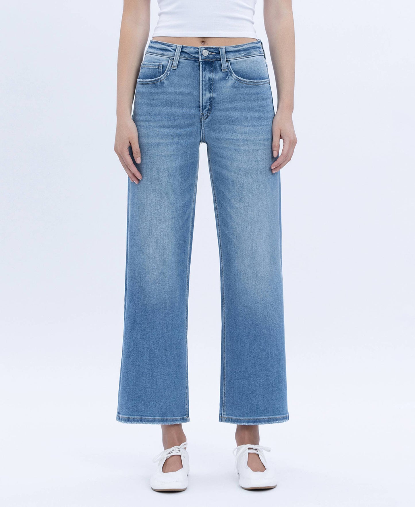 Willa Tummy Control High Rise Crop Wide Jean