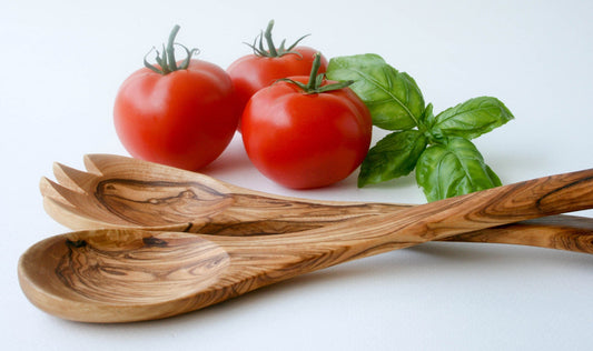 Hand-Carved Olive Wood Salad Servers