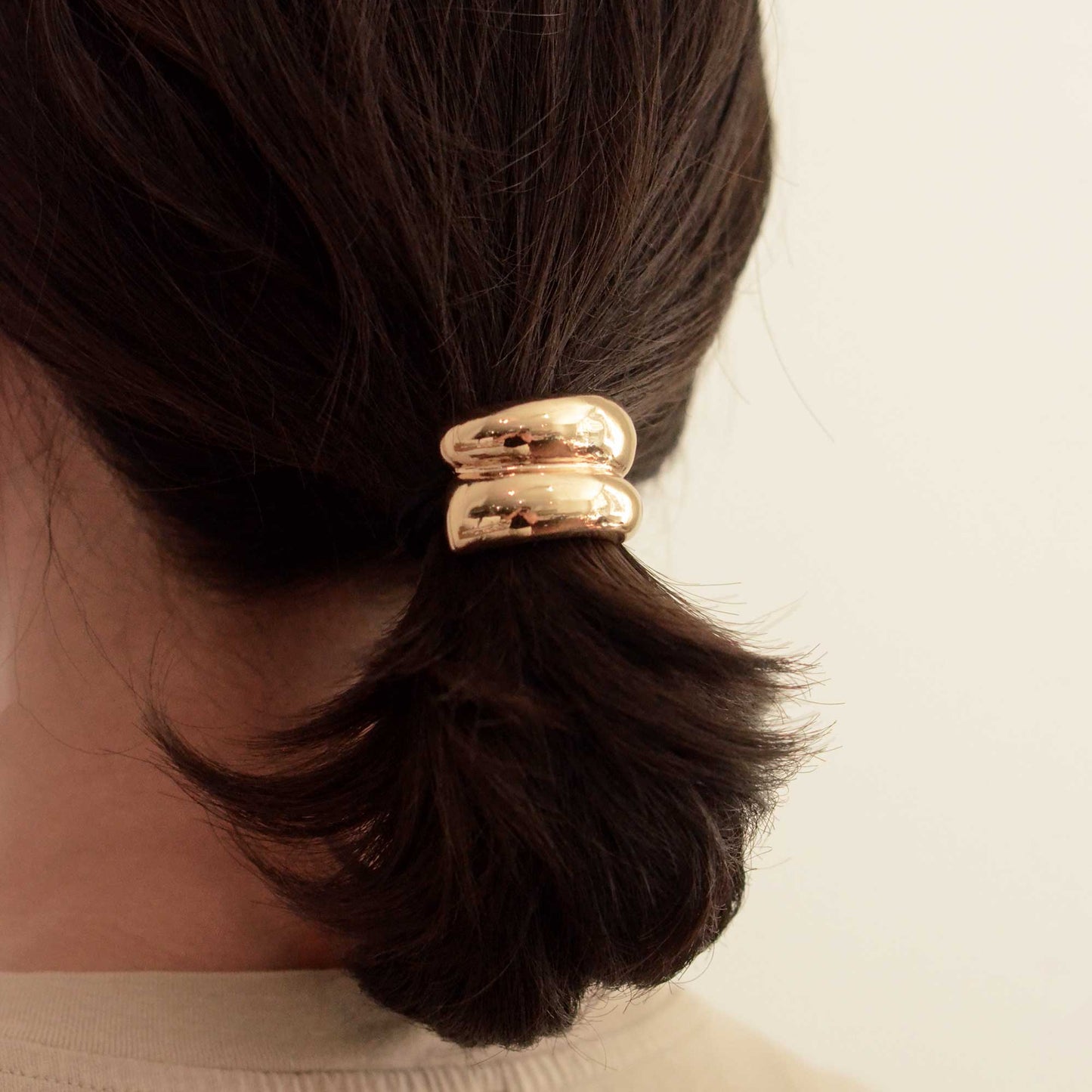 Mini Double Arch Metal Ponytail Hair Tie | Gold