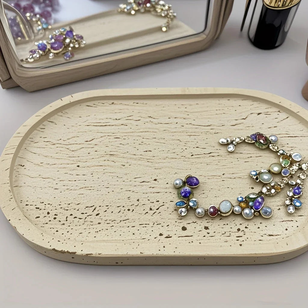 Tray - Natural Yellow Marble Round