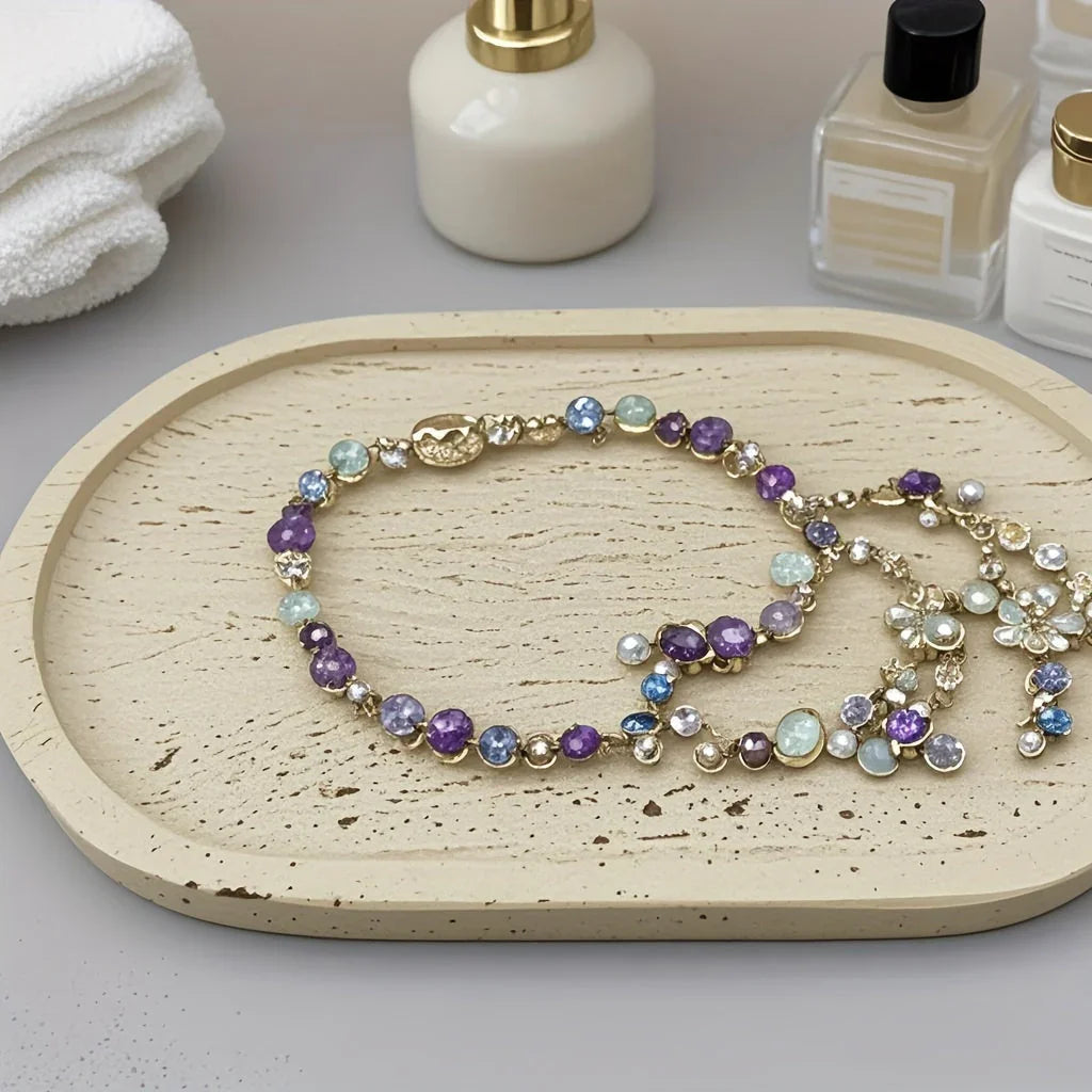 Tray - Natural Yellow Marble Round